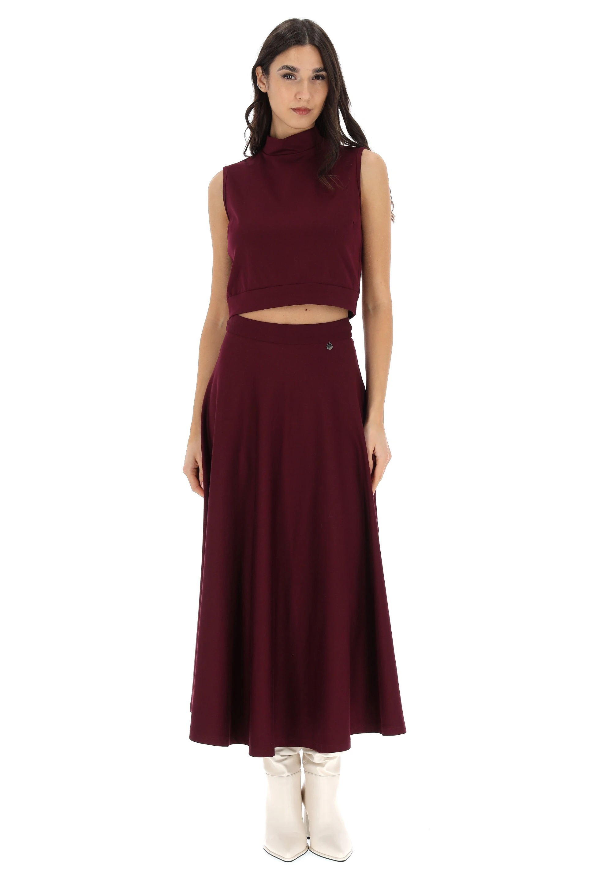 Completo gonna e lupetto èks in misto viscosa EK188